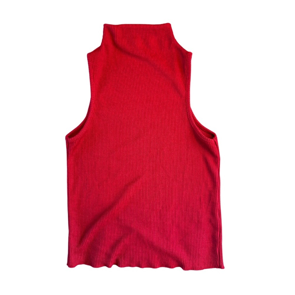 Topshop Turtleneck Ribbed Sleeveless Top